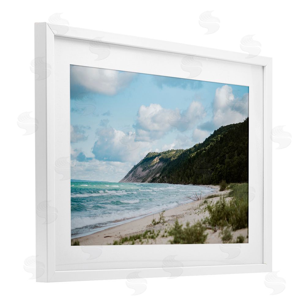 Amy Carroll Sleeping Bear Cliff White Framed Print Under Glass Wall Art