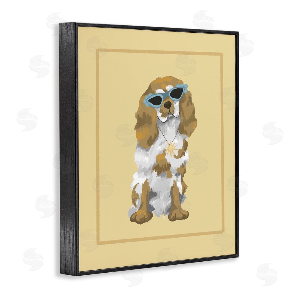Sadie Harper Coolest Dog & Sunglasses Black Framed Giclee Wall Art Print