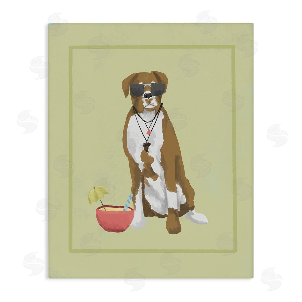 Sadie Harper Boxer Beach Day Stretched Canvas Wall Art Print