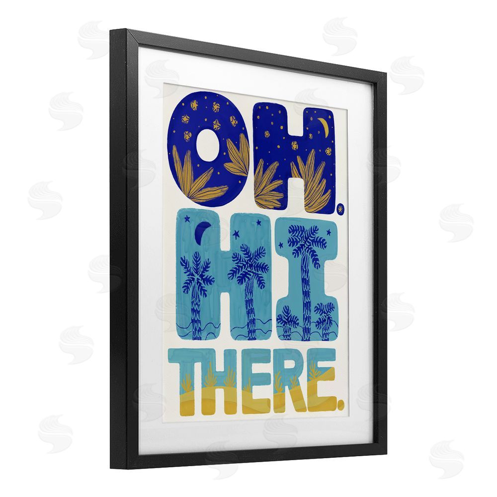 Connie Summers Oh Hi There Tropical Black Framed Print Under Glass Wall Art
