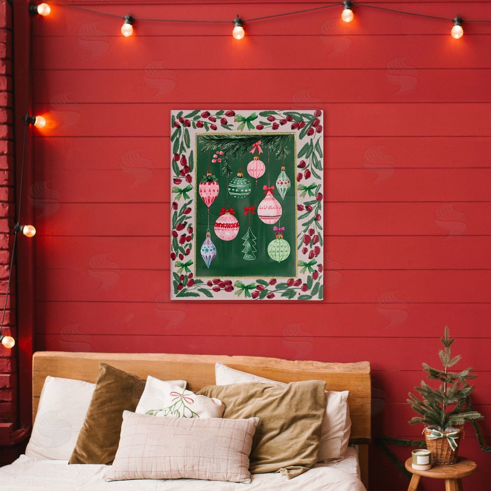 Yen Festive Ornaments Botanical Border Printed Wall Art in Room