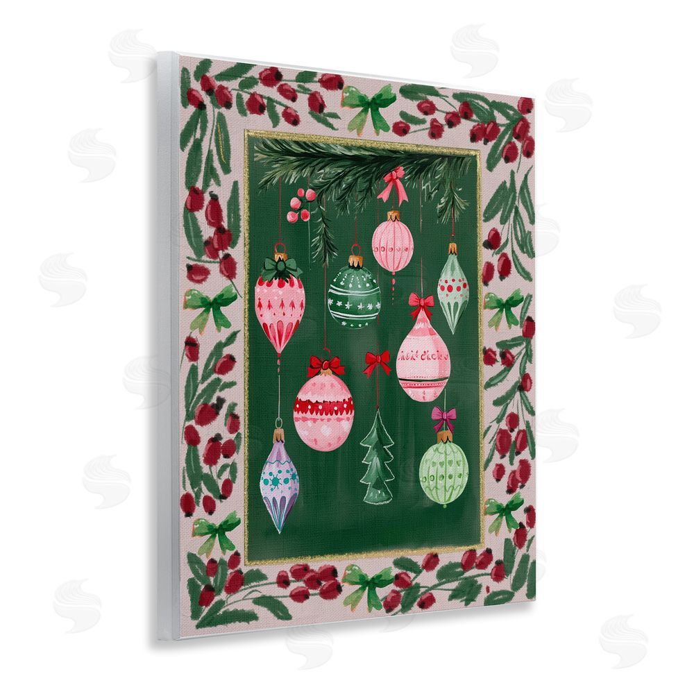 Yen Festive Ornaments Botanical Border Wall Plaque Art Print