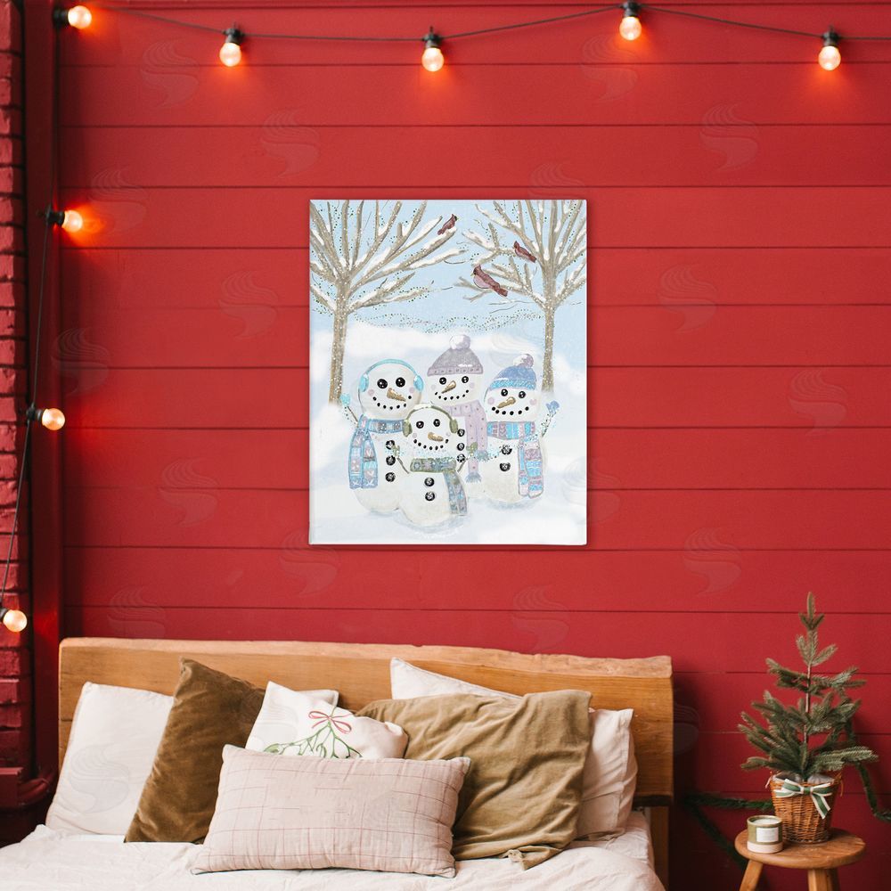 Kristal Clifford Happy Snowman Family Printed Wall Art in Room