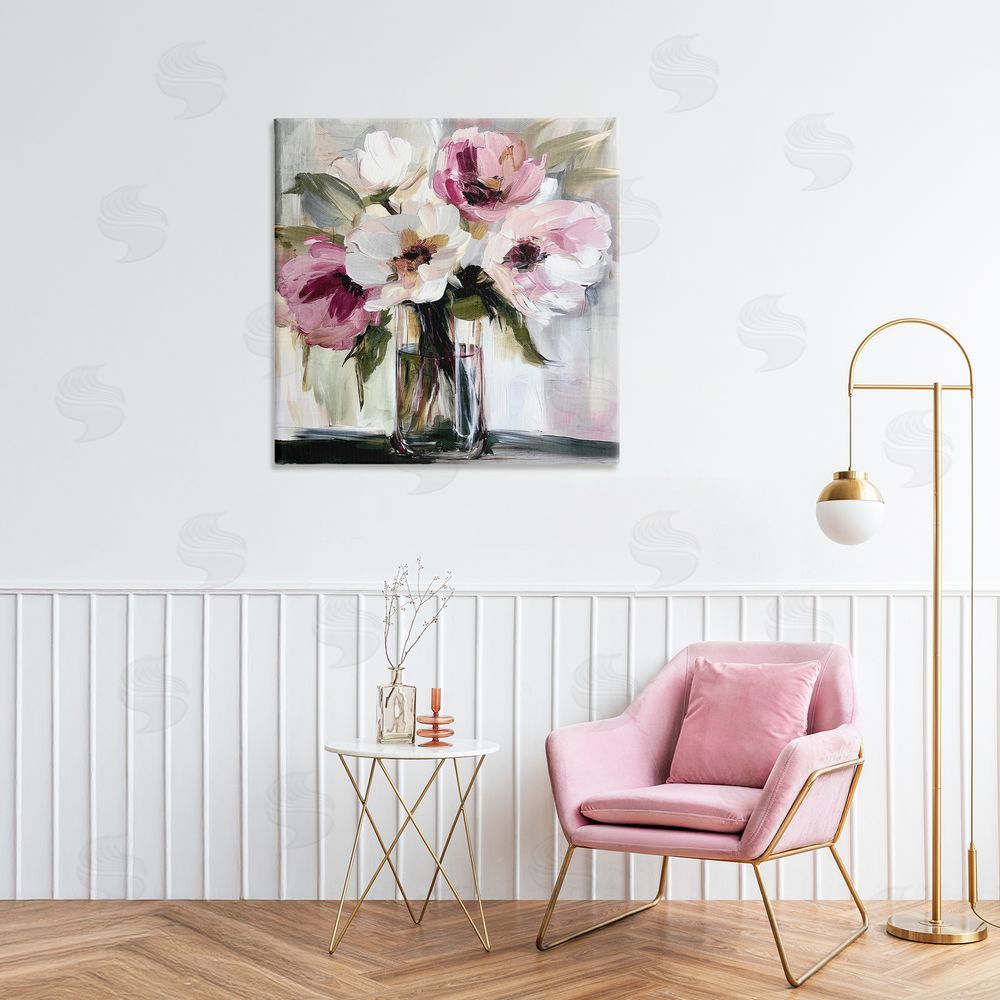 Annabelle Hall Resonance Flower Vase Stretched Canvas Wall Art Print in Room