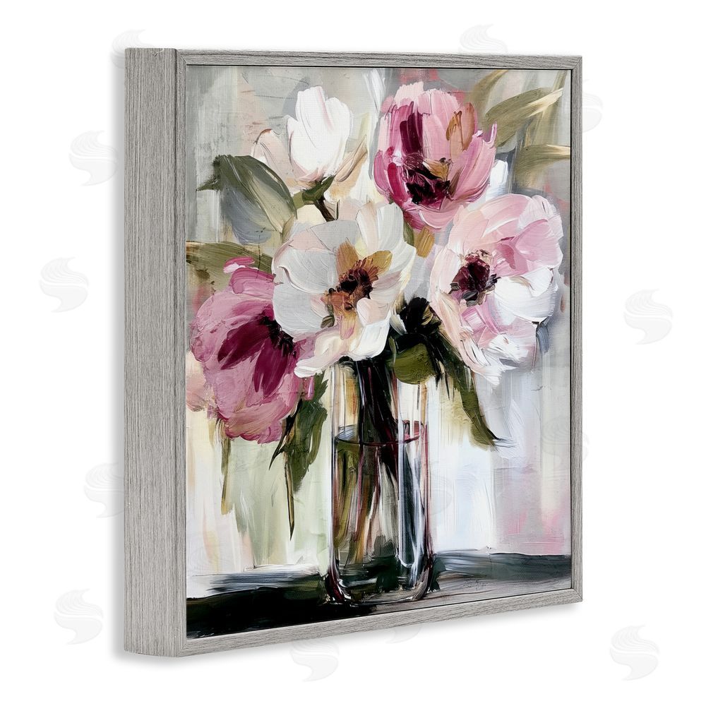 Annabelle Hall Resonance Flower Vase Gray Framed Giclee Wall Art Print