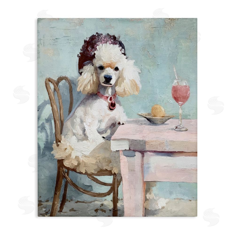 Annabelle Hall Ladies Who Lunch Poodle Stretched Canvas Wall Art