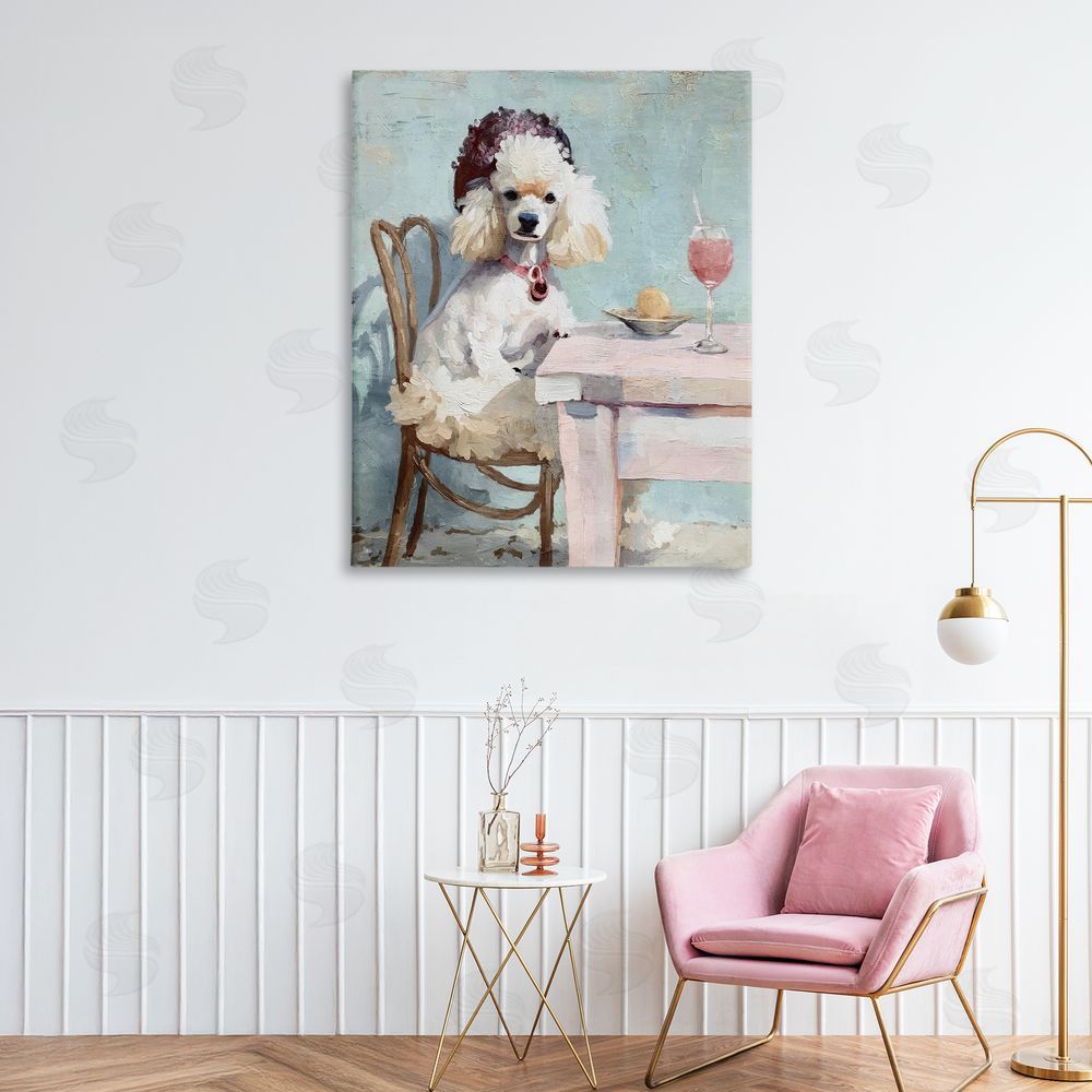 Annabelle Hall Ladies Who Lunch Poodle Stretched Canvas Wall Art in Room