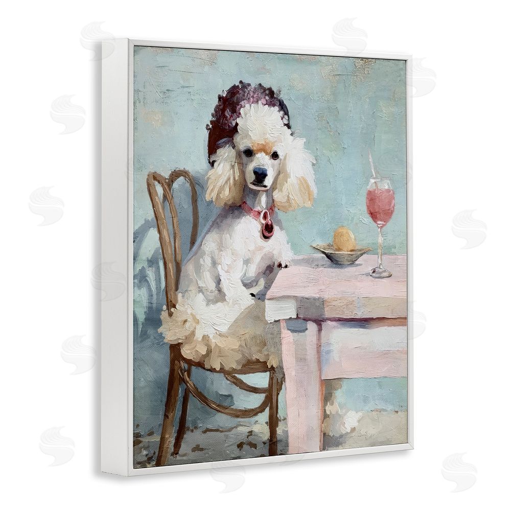 Annabelle Hall Ladies Who Lunch Poodle White Framed Giclee Wall Art Print