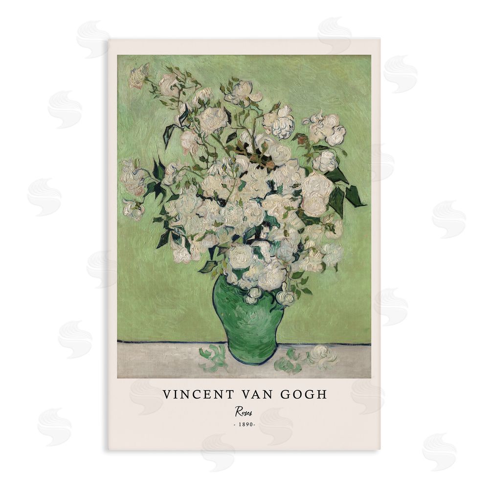 Vintage Hustle Classic Roses Van Gogh Stretched Canvas Wall Art Print