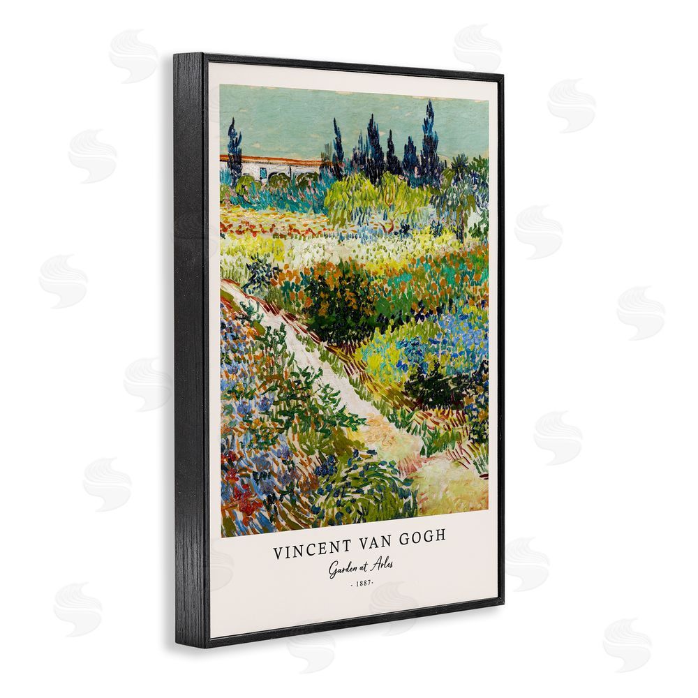 Vintage Hustle Classic Garden At Arles Black Framed Giclee Wall Art Print