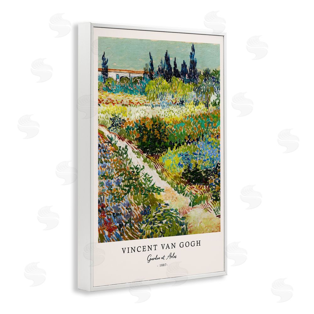 Vintage Hustle Classic Garden At Arles White Framed Giclee Wall Art Print