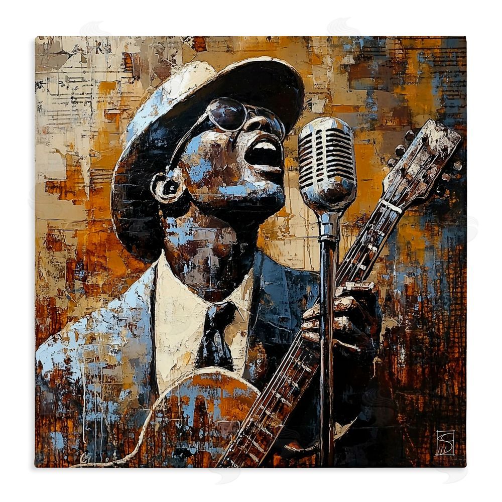 Sara Culpepper Passionate Blues Singer Stretched Canvas Wall Art Print