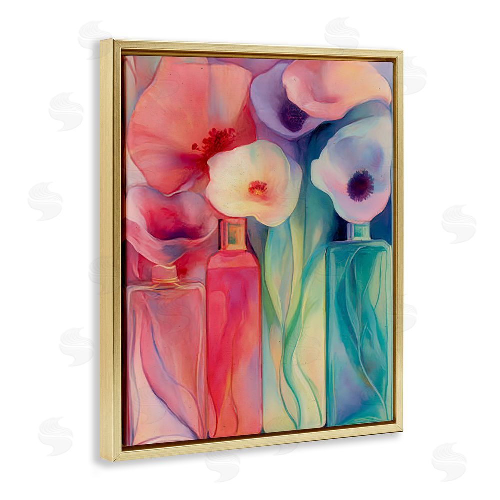 Annabelle Hall Petal Logic Gradient Gold Floating Frame Canvas Wall Art Print