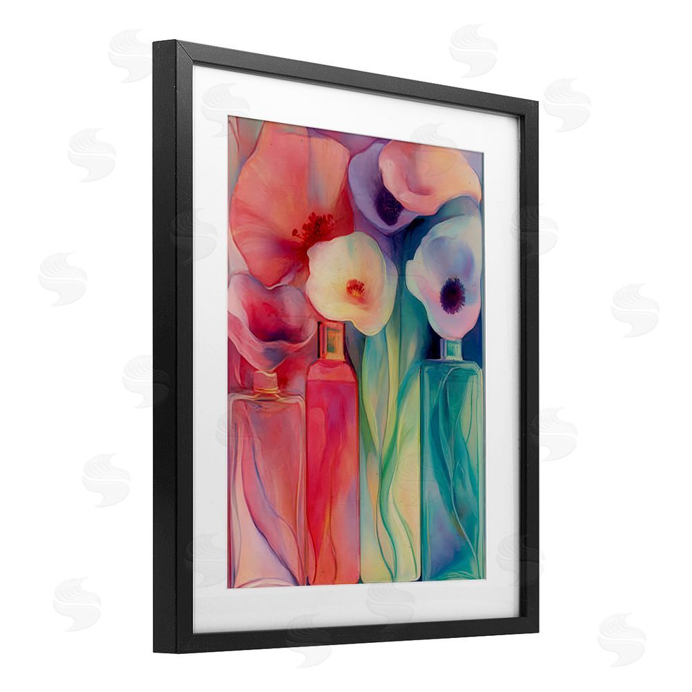 Annabelle Hall Petal Logic Gradient Black Framed Print Under Glass Wall Art