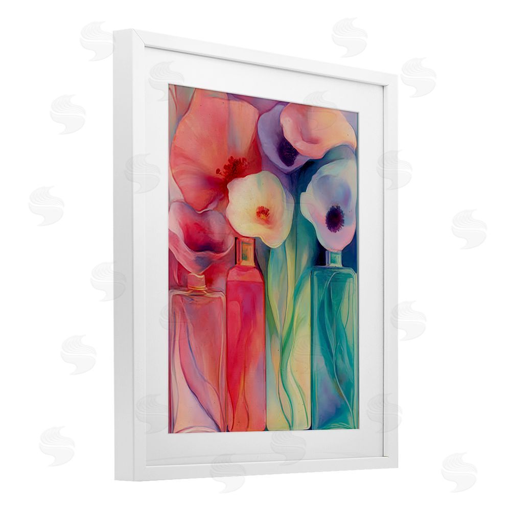 Annabelle Hall Petal Logic Gradient White Framed Print Under Glass Wall Art