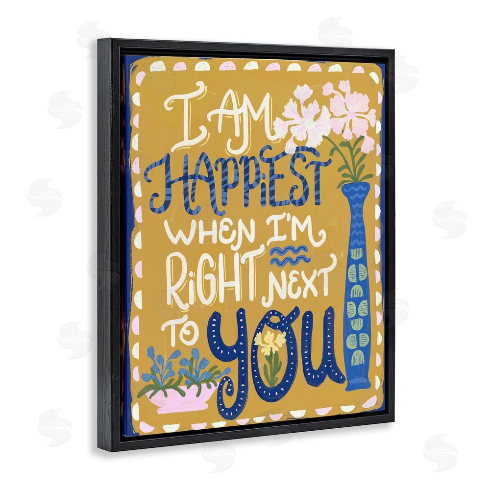 Connie Summers Happiest Next To You Black Floating Frame Canvas Wall Art