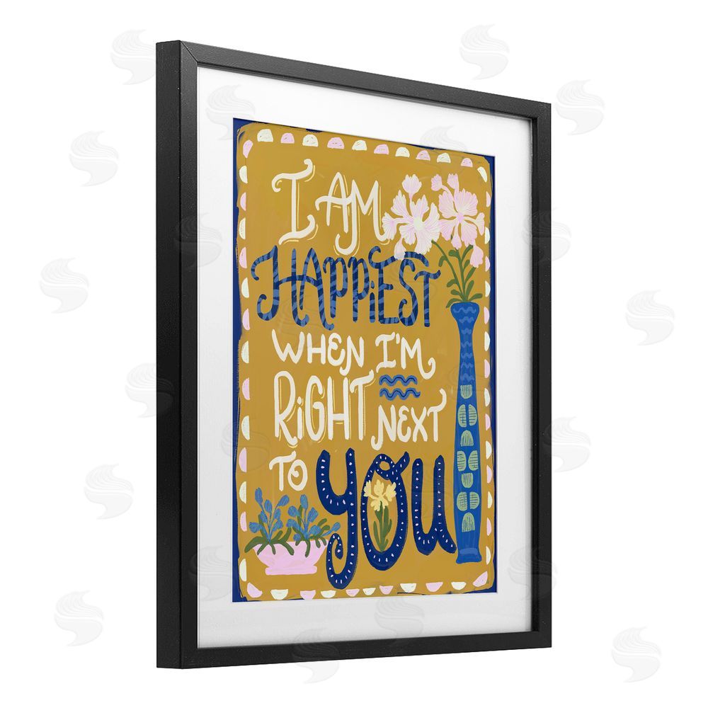 Connie Summers Happiest Next To You Black Framed Print Under Glass with Mat Wall Art