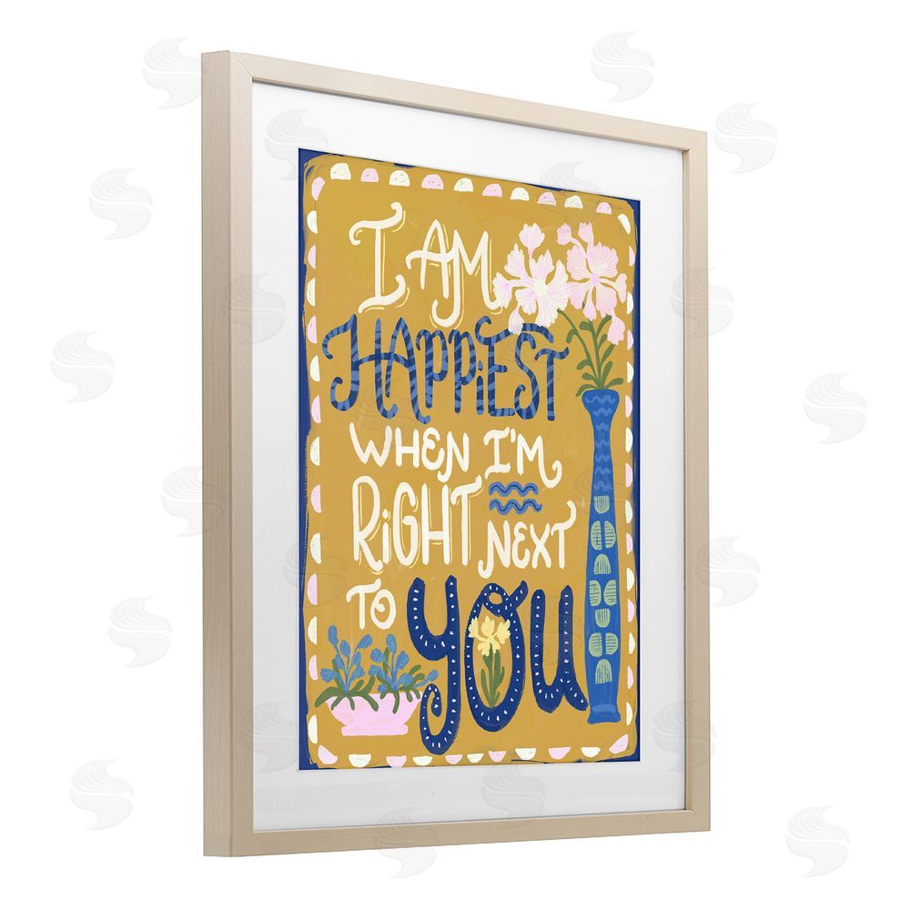 Connie Summers Happiest Next To You Brown Framed Print Under Glass with Mat Wall Art
