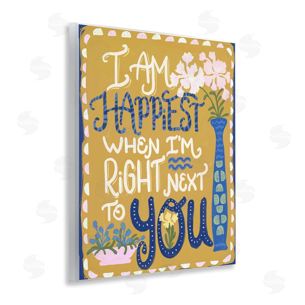 Connie Summers Happiest Next To You Wooden Wall Plaque Art Print