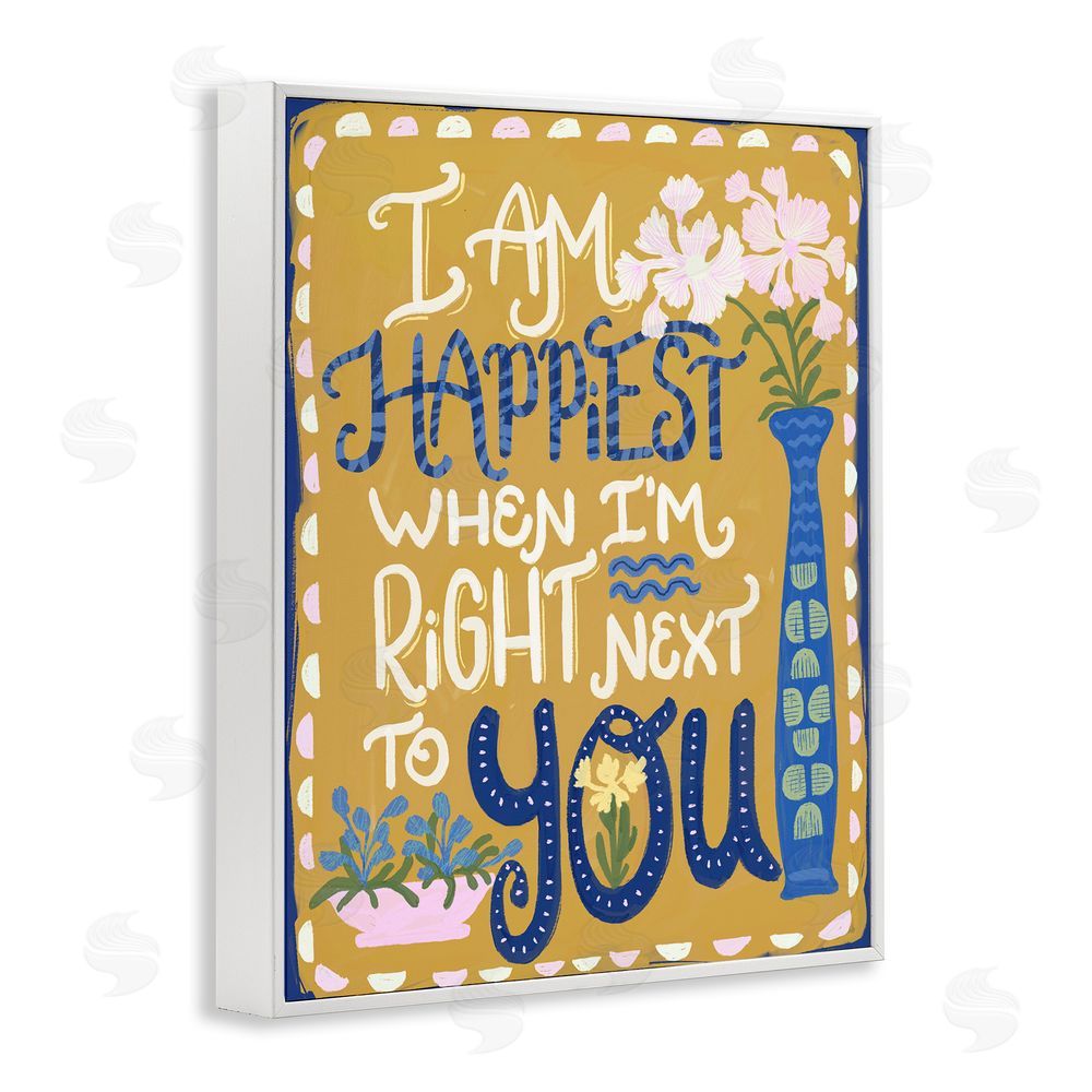Connie Summers Happiest Next To You White Framed Giclee Wall Art Print