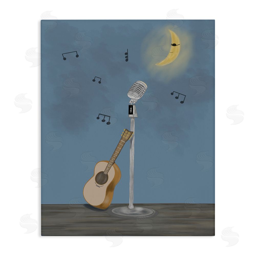 Leslie Hermosa Music And Moon Stage Stretched Canvas Wall Art Print
