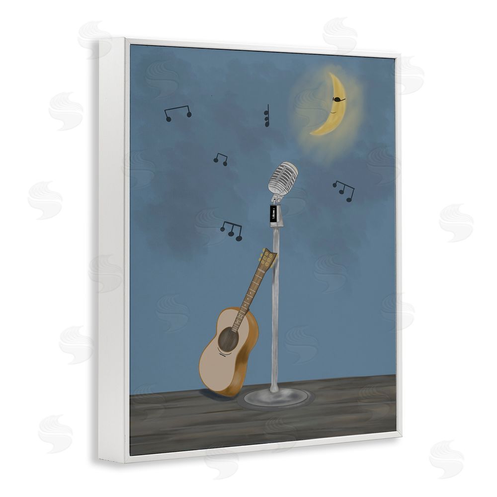 Leslie Hermosa Music And Moon Stage White Framed Giclee Wall Art Print