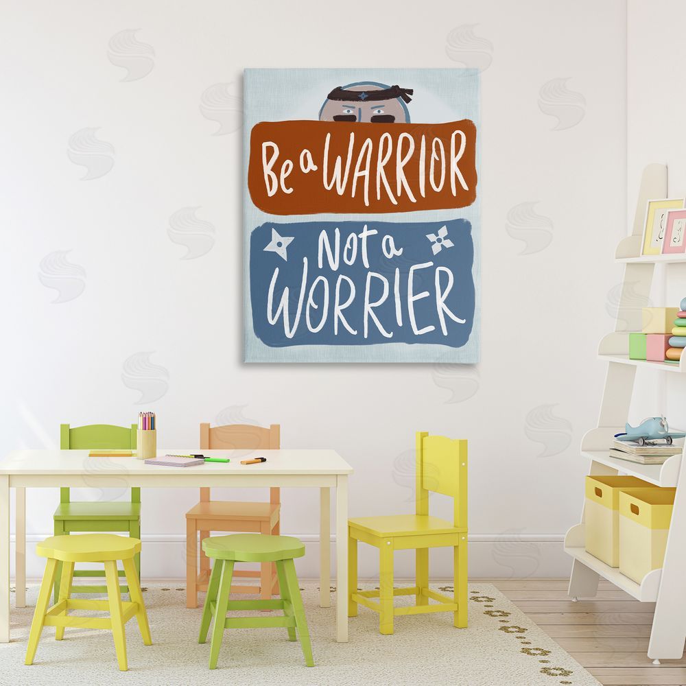 Connie Summers Warrior Not Worrier Stretched Canvas Wall Art Print in Room