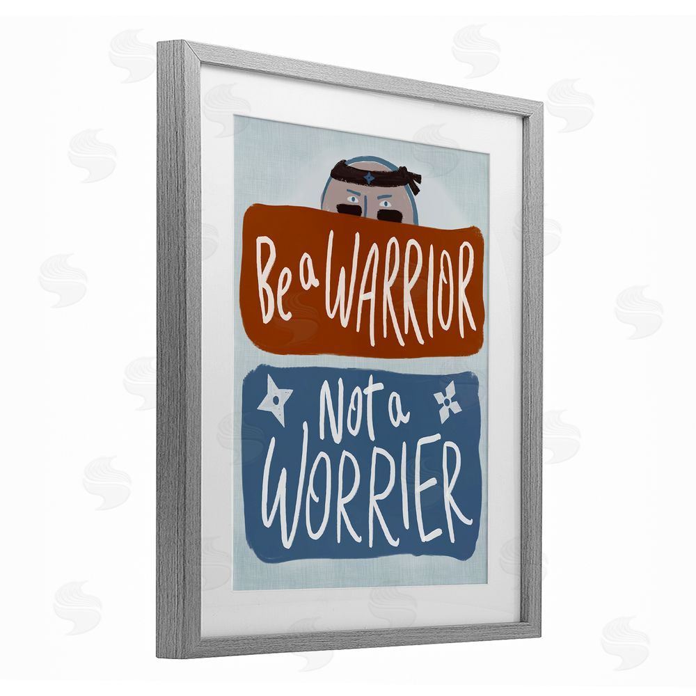 Connie Summers Warrior Not Worrier Gray Framed Print Under Glass Wall Art