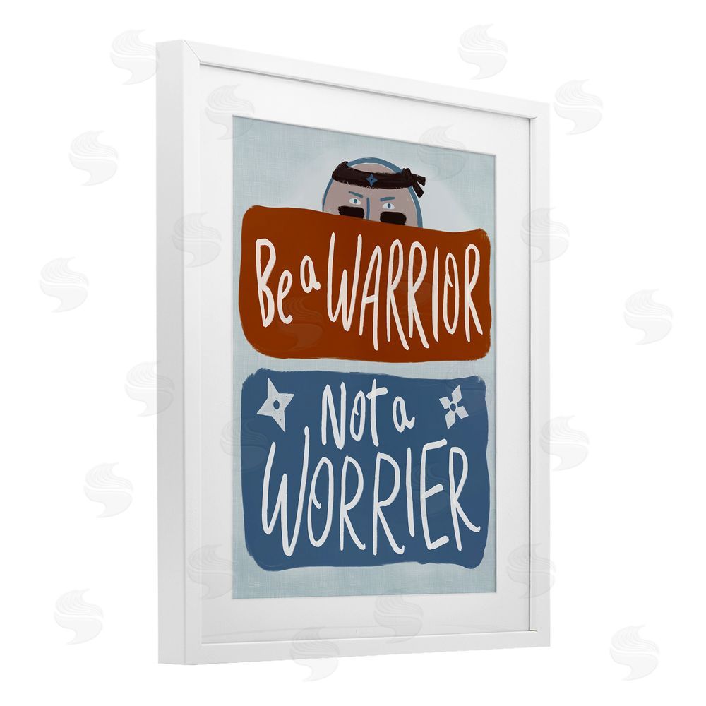 Connie Summers Warrior Not Worrier White Framed Print Under Glass Wall Art
