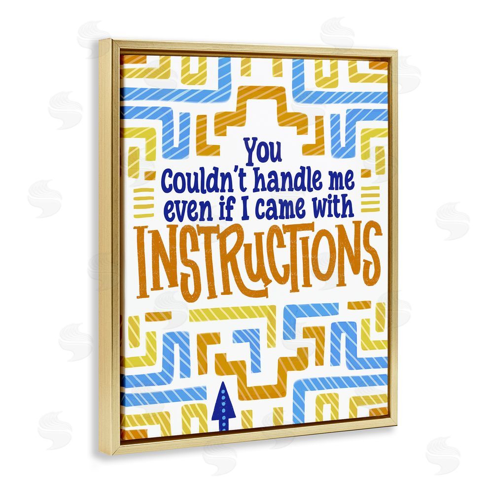 Connie Summers Funny Can't Handle Me Gold Floating Frame Canvas Wall Art