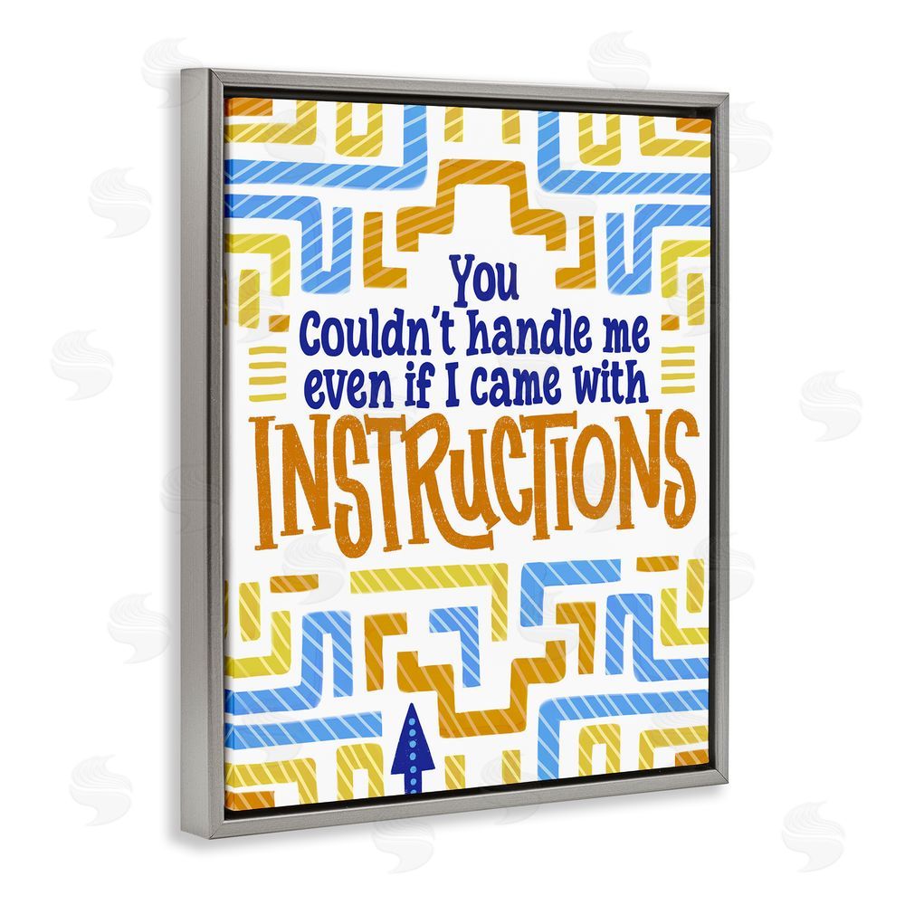 Connie Summers Funny Can't Handle Me Gray Floating Frame Canvas Wall Art