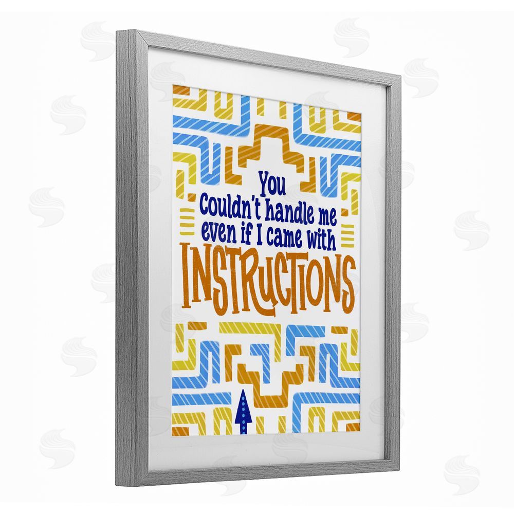 Connie Summers Funny Can't Handle Me Gray Framed Print Under Glass with Mat Wall Art