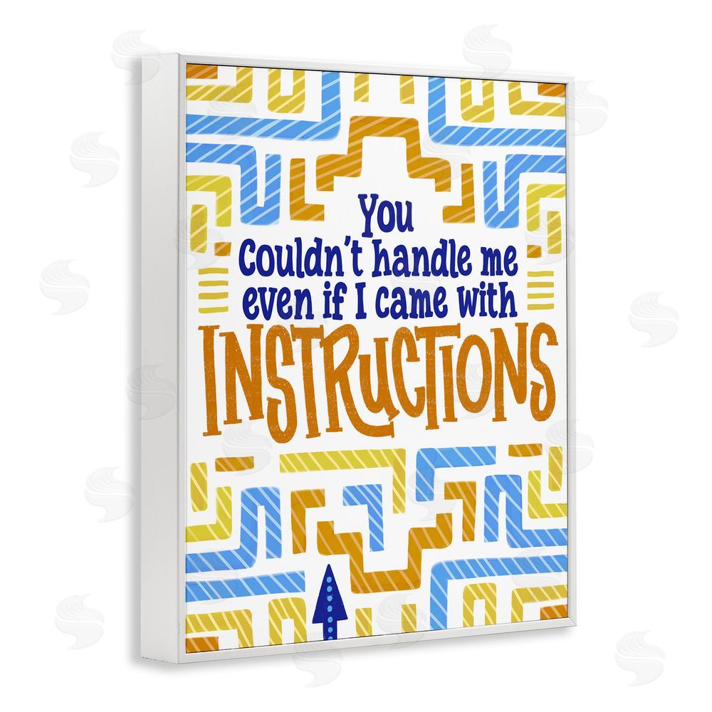 Connie Summers Funny Can't Handle Me White Framed Giclee Wall Art Print