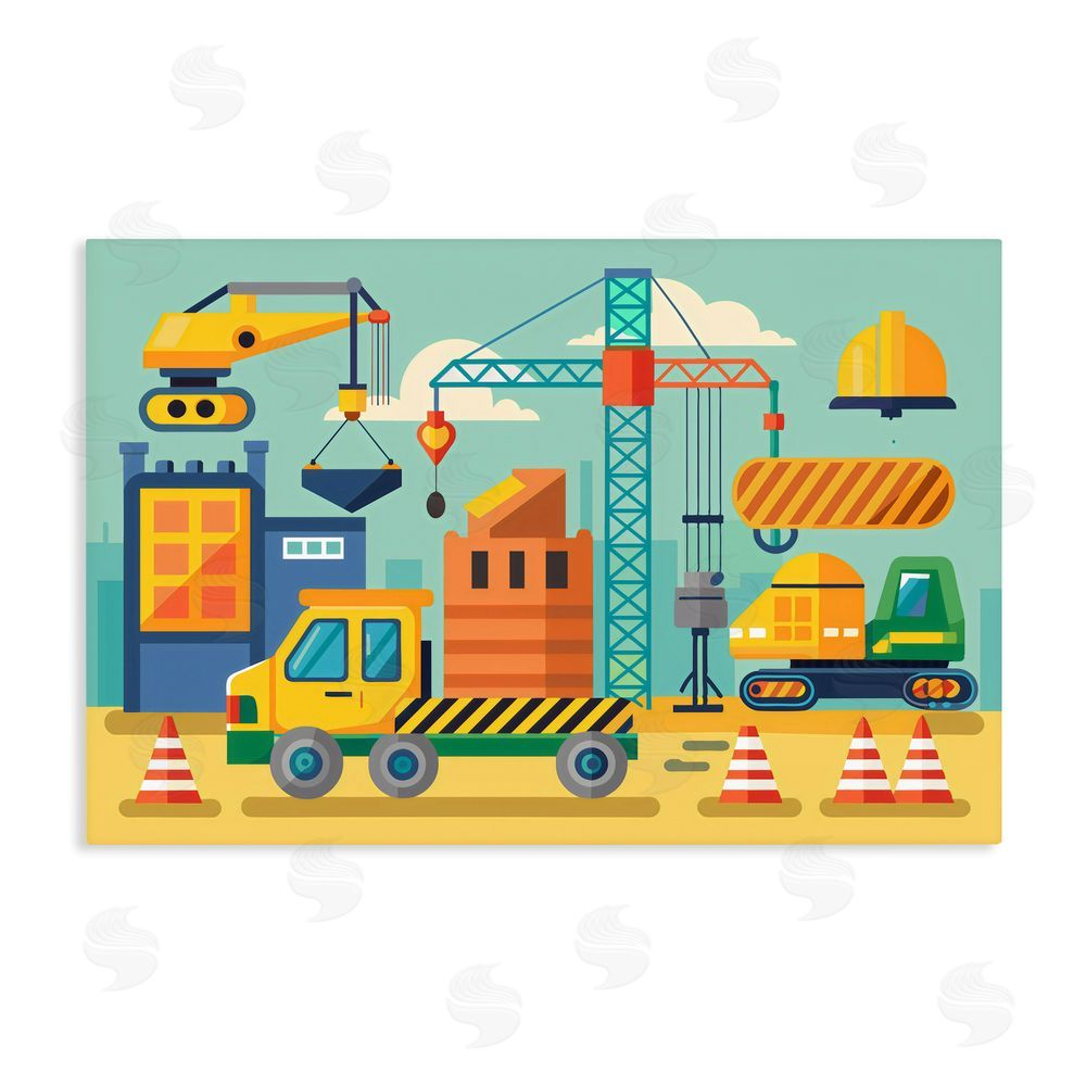 Creative Studio Industrial Construction Site Stretched Canvas Wall Art