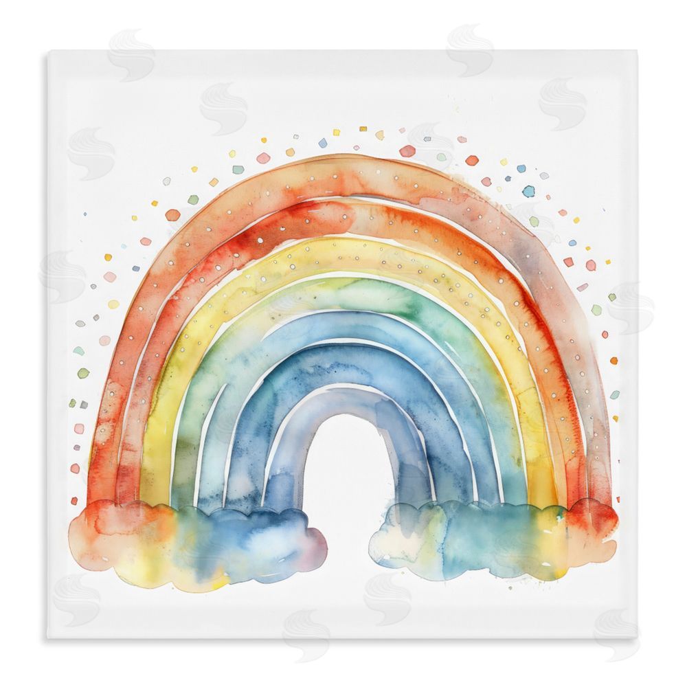 Creative Studio Colored Rainbow Clouds Stretched Canvas Wall Art Print