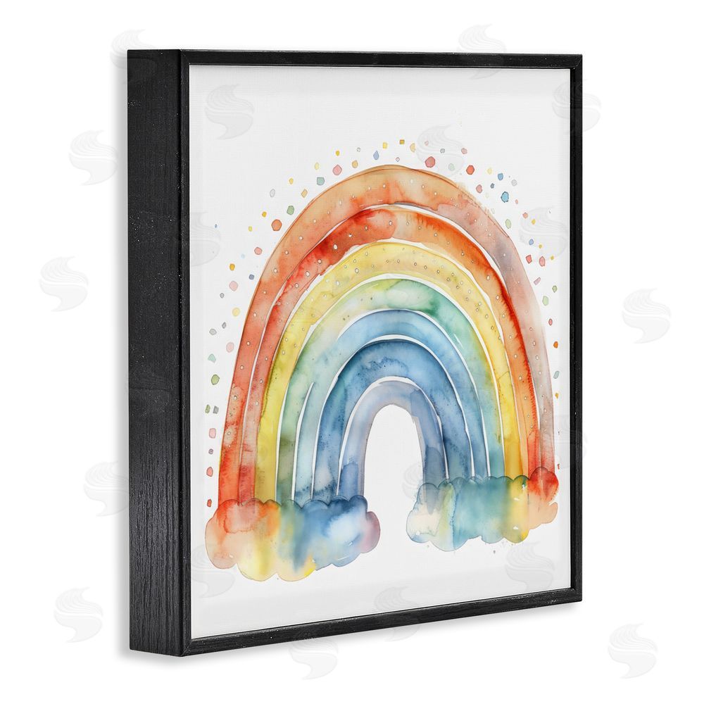 Creative Studio Colored Rainbow Clouds Black Framed Giclee Wall Art Print