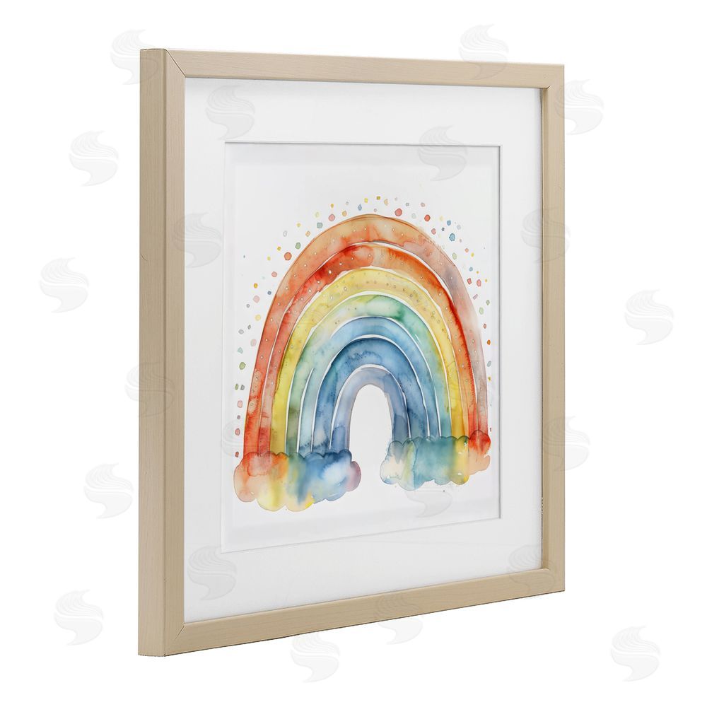 Creative Studio Colored Rainbow Clouds Birch Framed Print Under Glass Wall Art