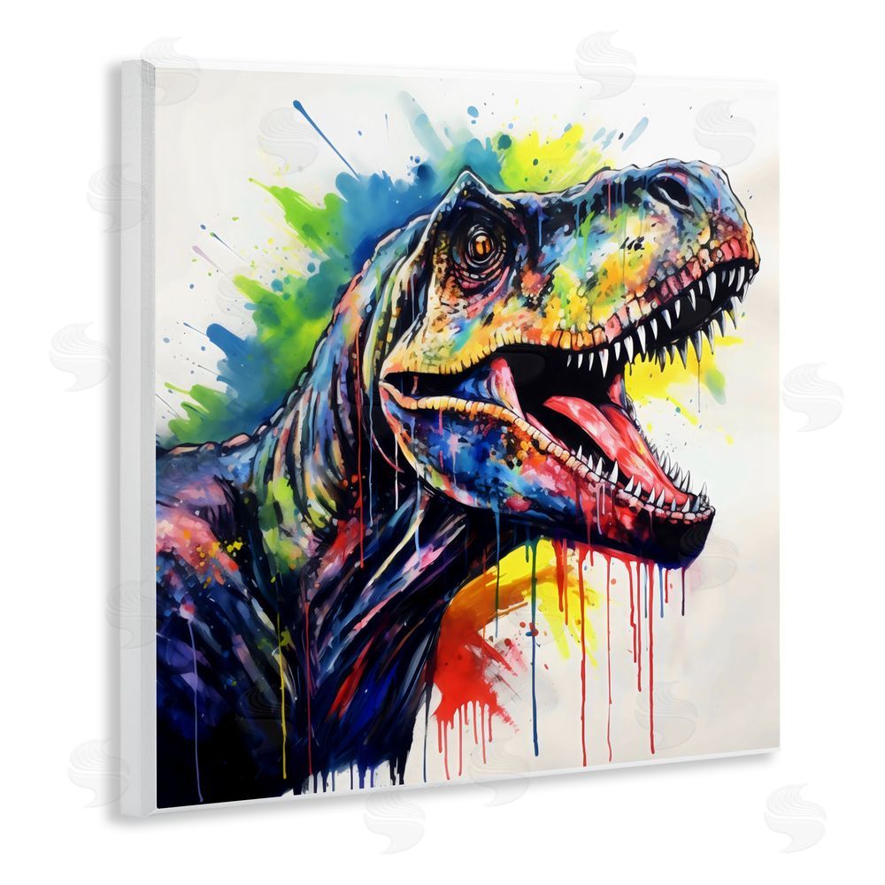 Creative Studio Colorful T-Rex Roaring Wall Plaque Art Print