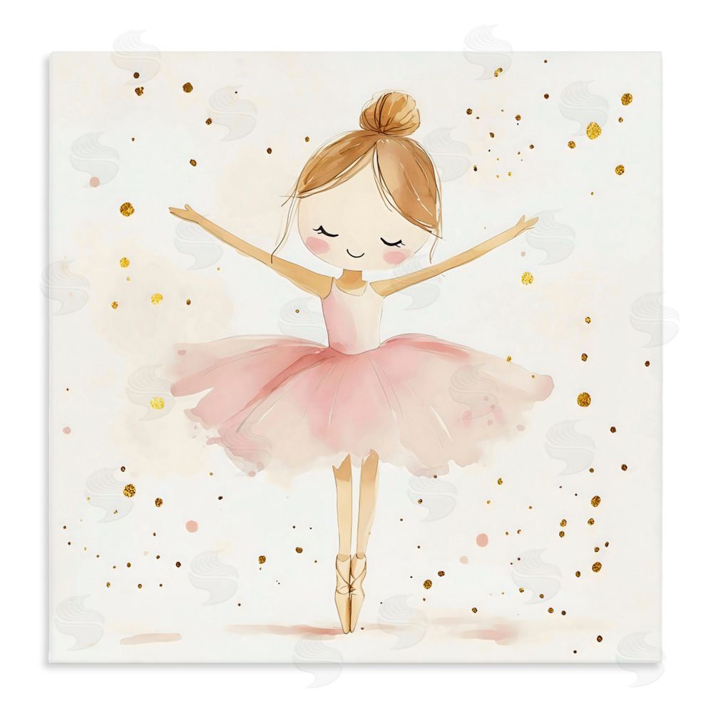 Creative Studio Ballerina On Her Toes Stretched Canvas Wall Art Print