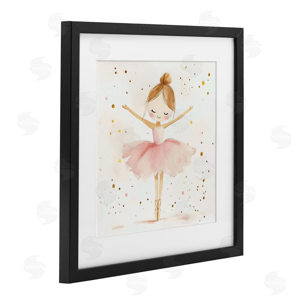 Creative Studio Ballerina On Her Toes Black Framed Print Under Glass Wall Art