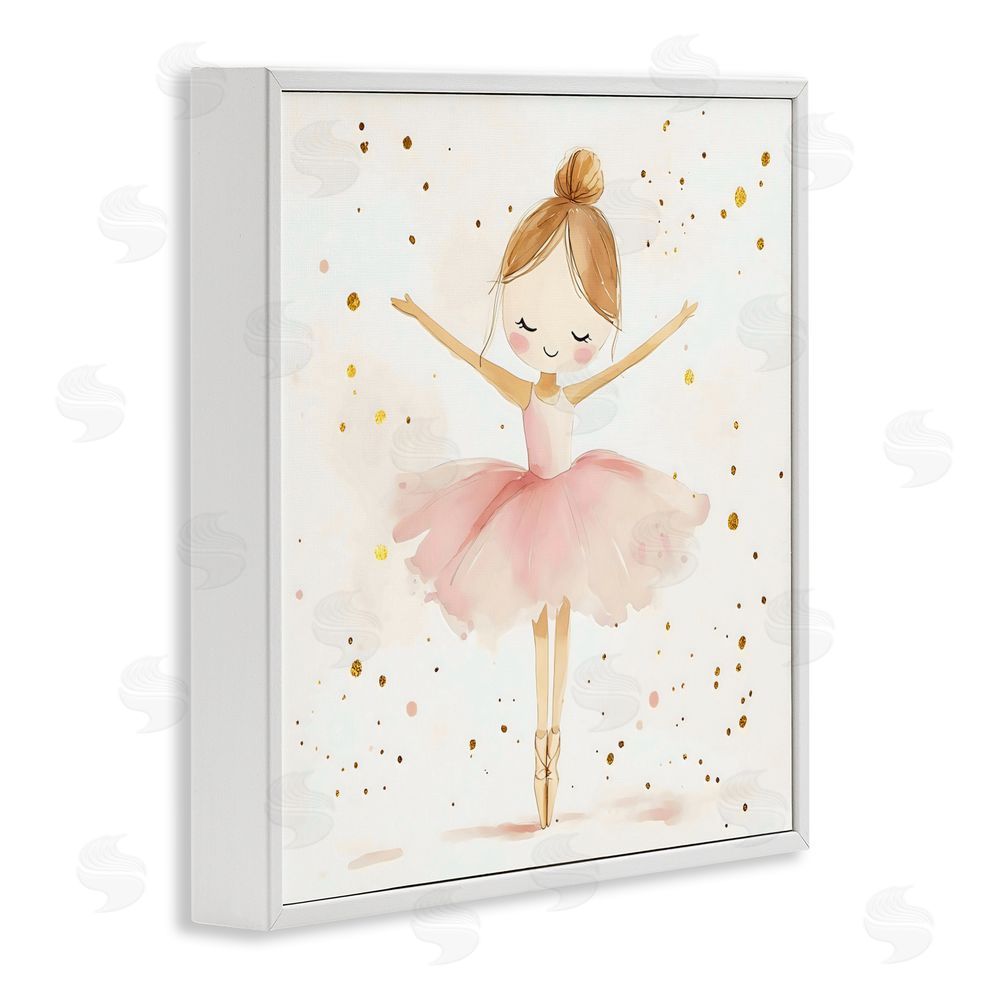 Creative Studio Ballerina On Her Toes White Framed Giclee Wall Art Print
