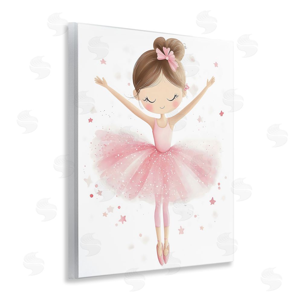 Creative Studio Graceful Ballerina Pose Wooden Wall Plaque Art Print