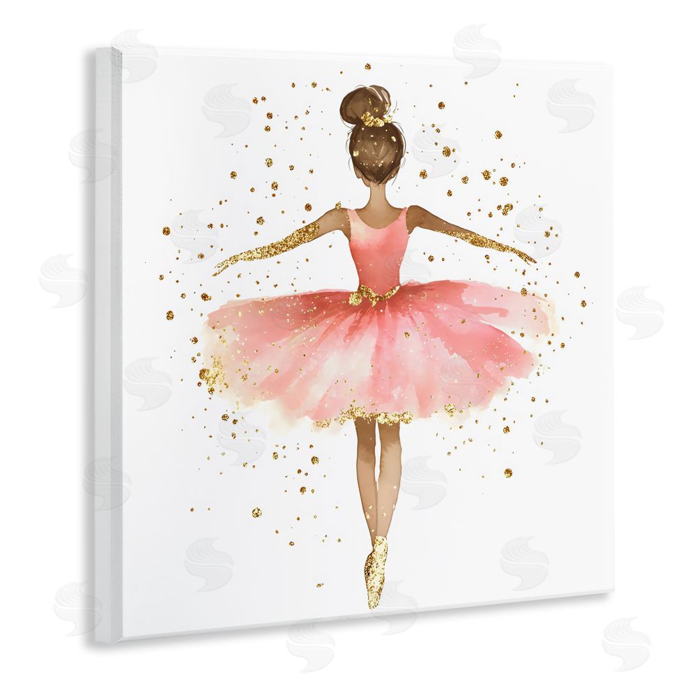 Creative Studio Ballerina with Gold Glitter Wall Plaque Art Print