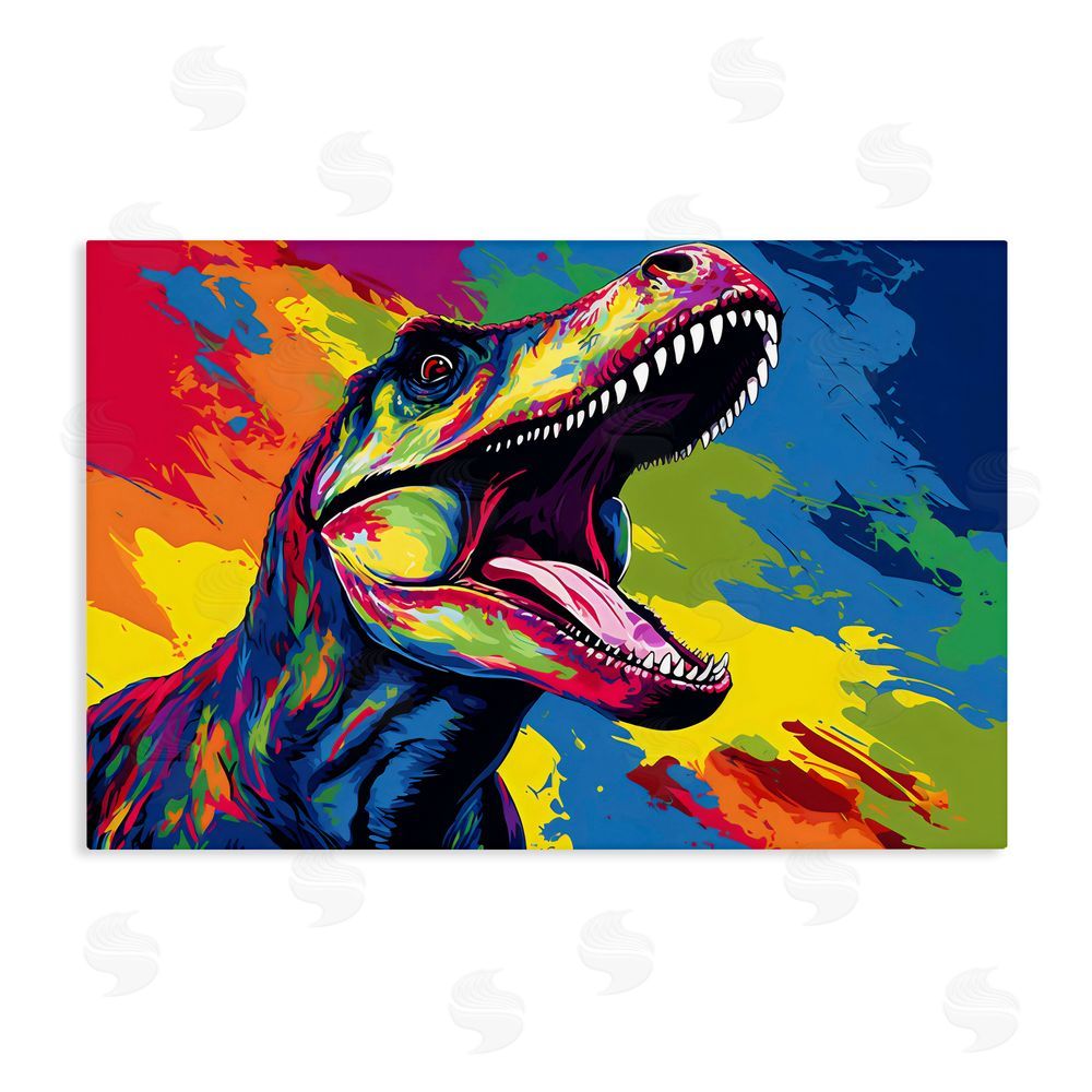 Creative Studio Brightly Colored Dinosaur Stretched Canvas Wall Art Print