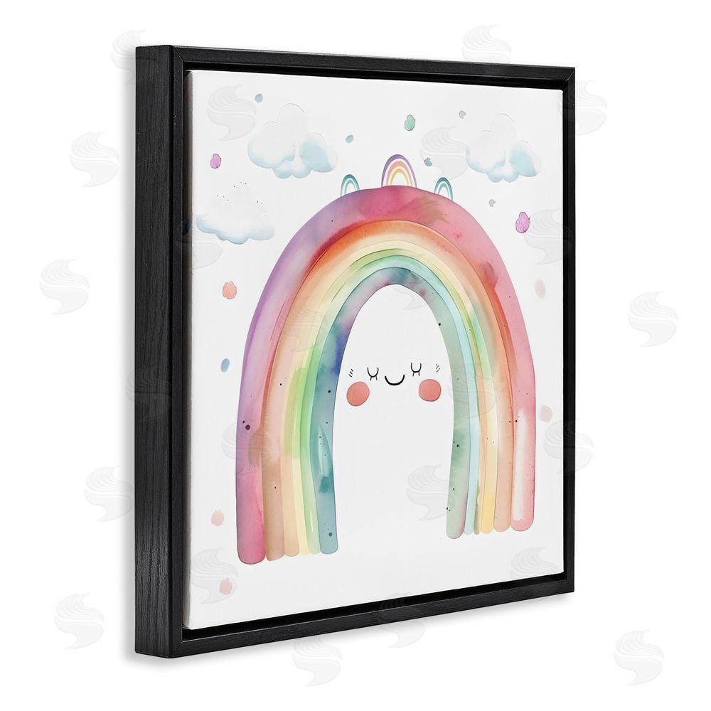 Creative Studio Cute Smiling Rainbow Black Floating Frame Wall Art Print