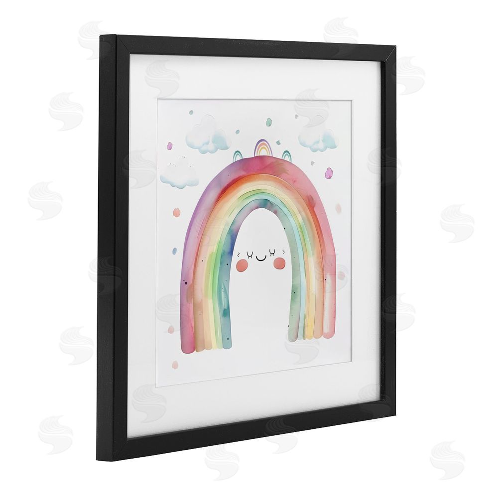 Creative Studio Cute Smiling Rainbow Black Framed Print Under Glass Wall Art