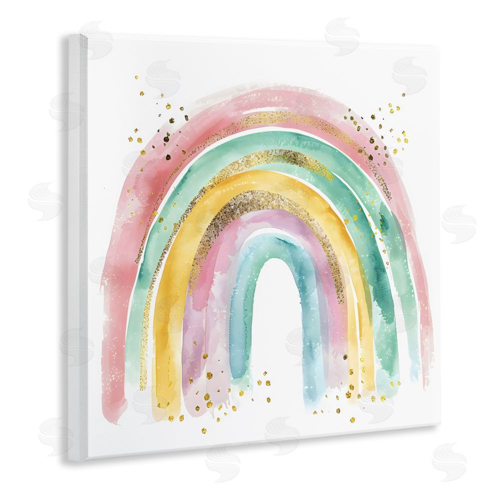 Creative Studio Pastel Rainbow with Gold Accents Wall Plaque Art Print
