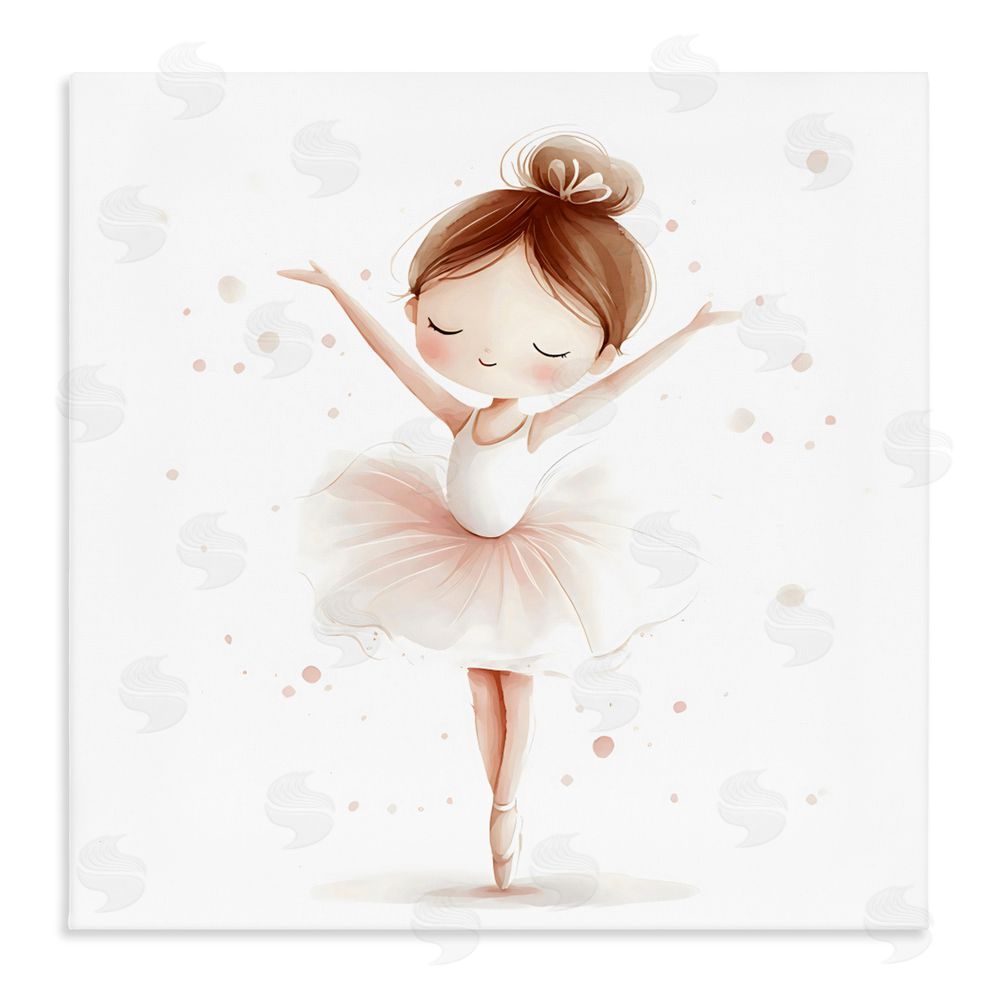 Creative Studio Delicate Little Ballerina Girl Stretched Canvas Wall Art