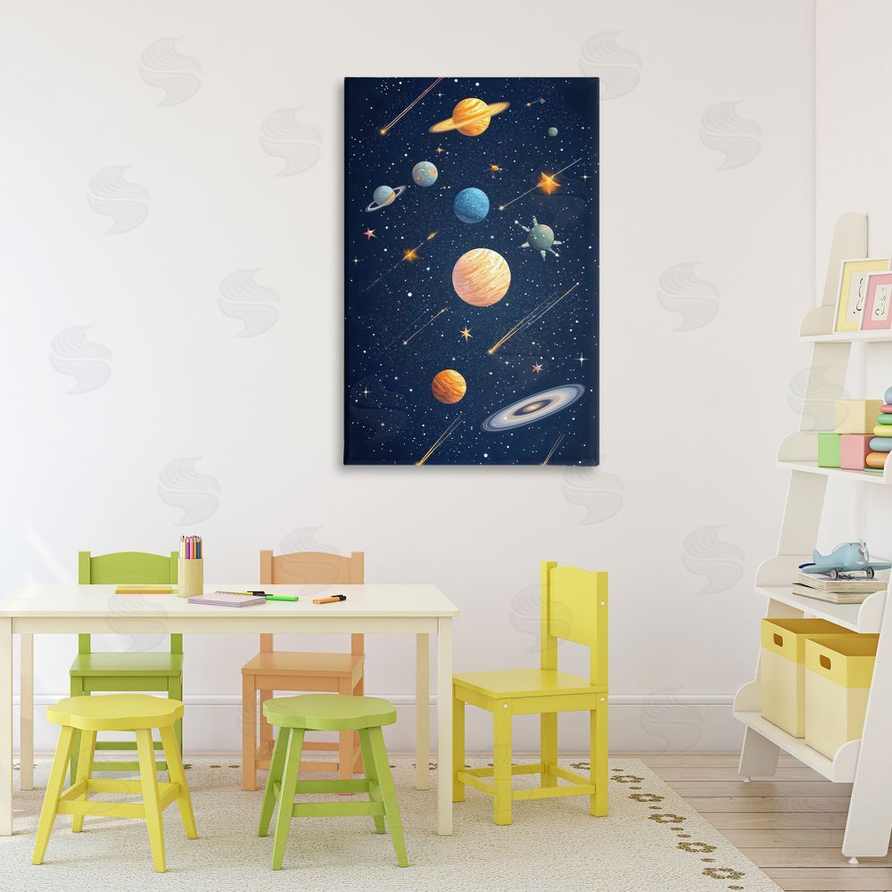 Creative Studio The Galaxy Composition Stretched Canvas Wall Art Print in Room