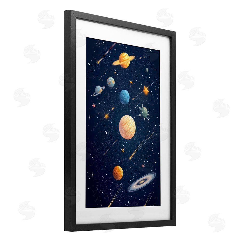 Creative Studio The Galaxy Composition Black Framed Print Under Glass Wall Art